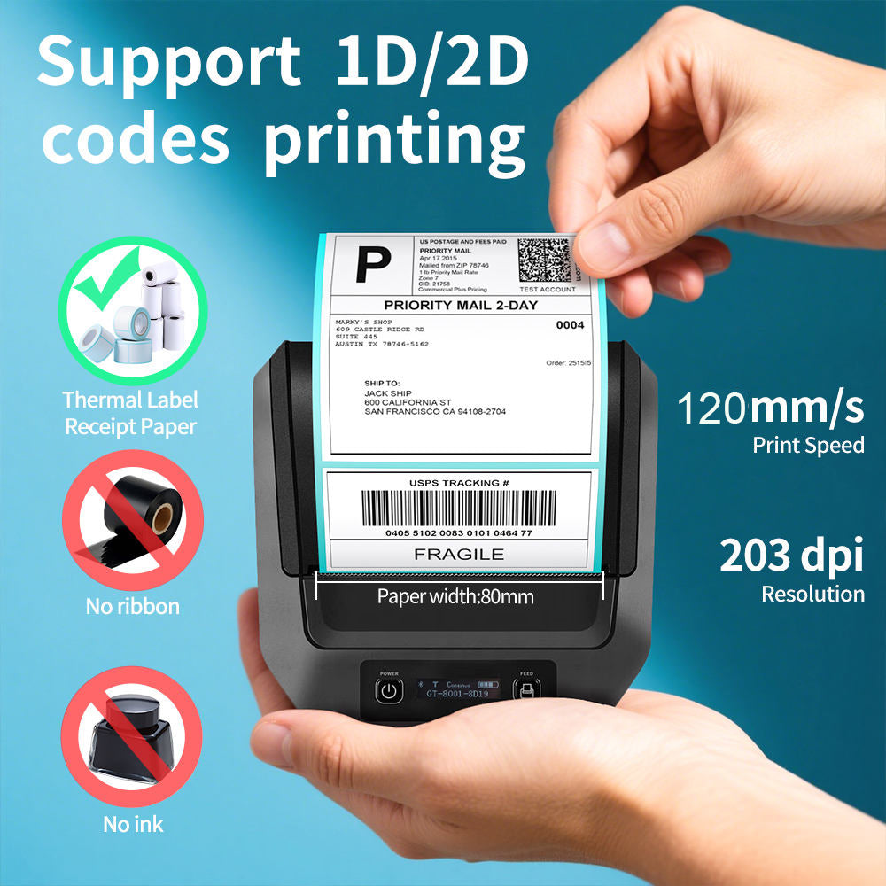 Factory Mini Bluetooth Portable Thermal Printer M3 Wireless Receipt Label 80mm Barcode Printer
