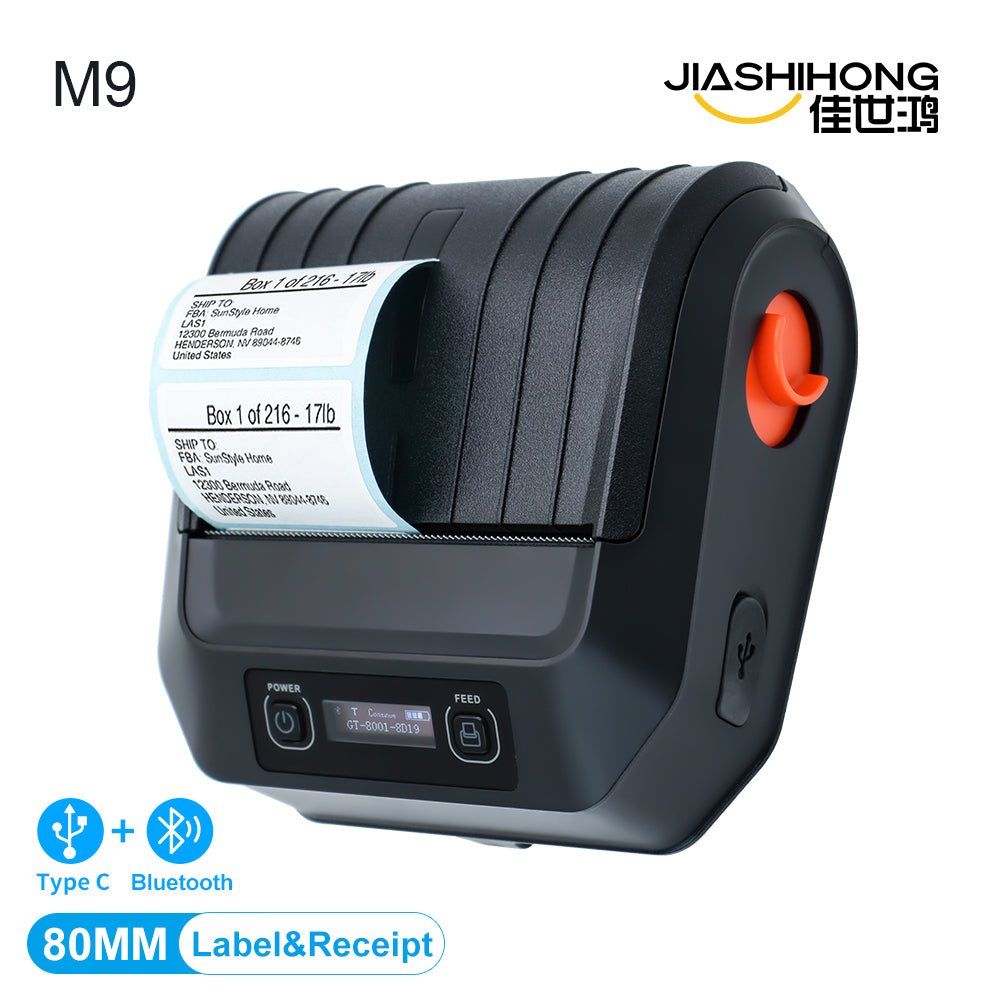 Factory Mini Bluetooth Portable Thermal Printer M9 Wireless Receipt Label 80mm Barcode Printer