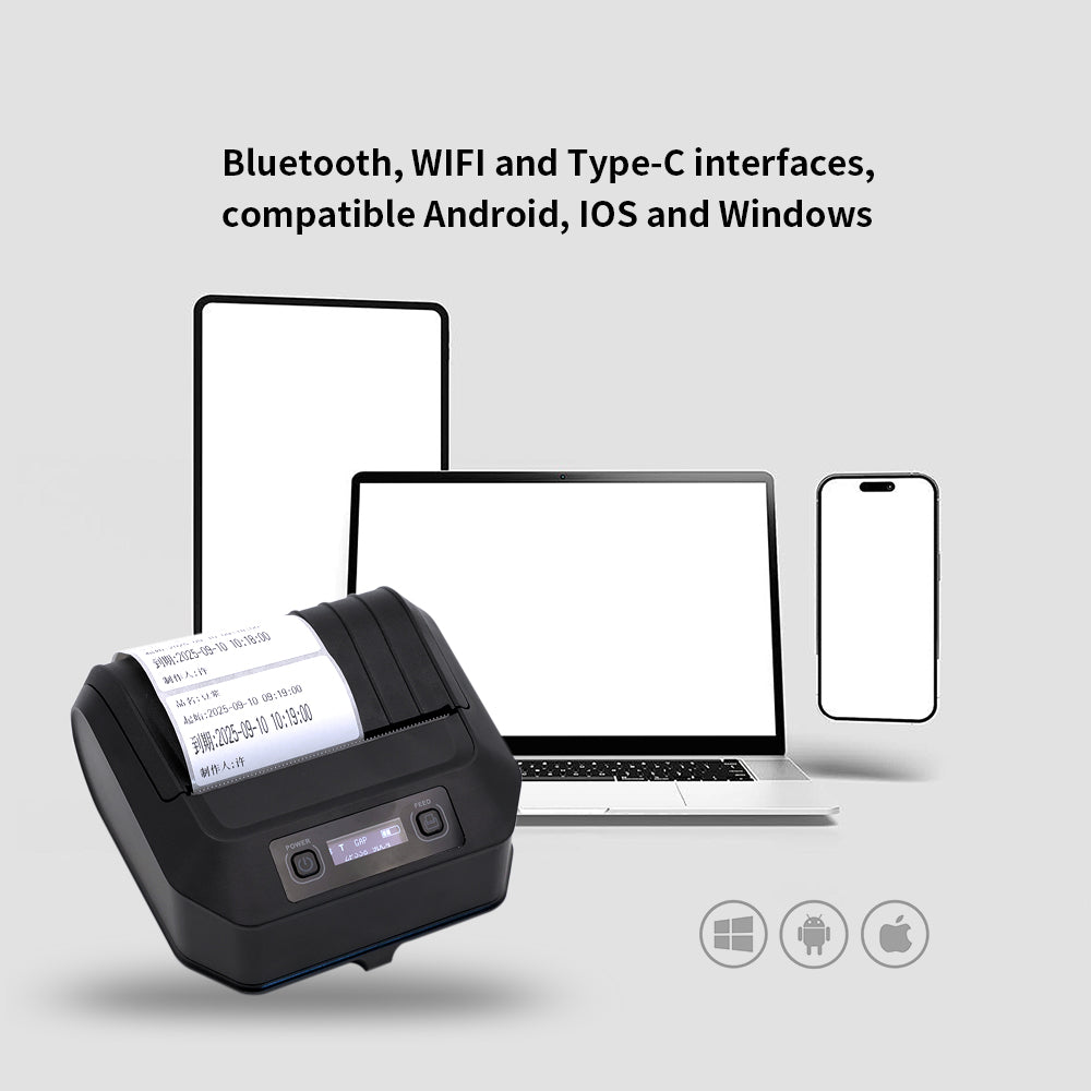 Factory Mini Bluetooth Portable Thermal Printer M3 Wireless Receipt Label 80mm Barcode Printer