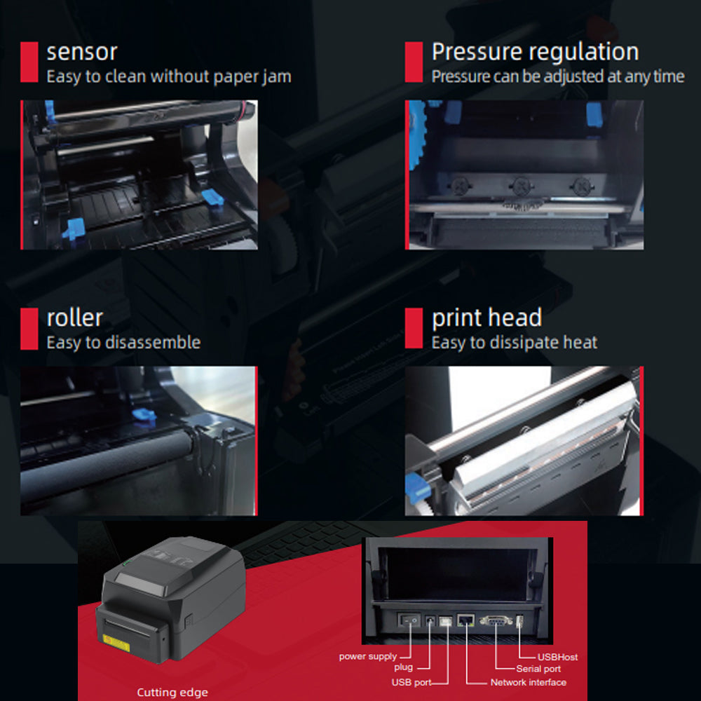 POS Printer Thermal DY200 USB / LAN / Serial / Blue Tooth Price Bill Wall Hanging Kitchen 104mm Barcode Thermal Receipt Printer